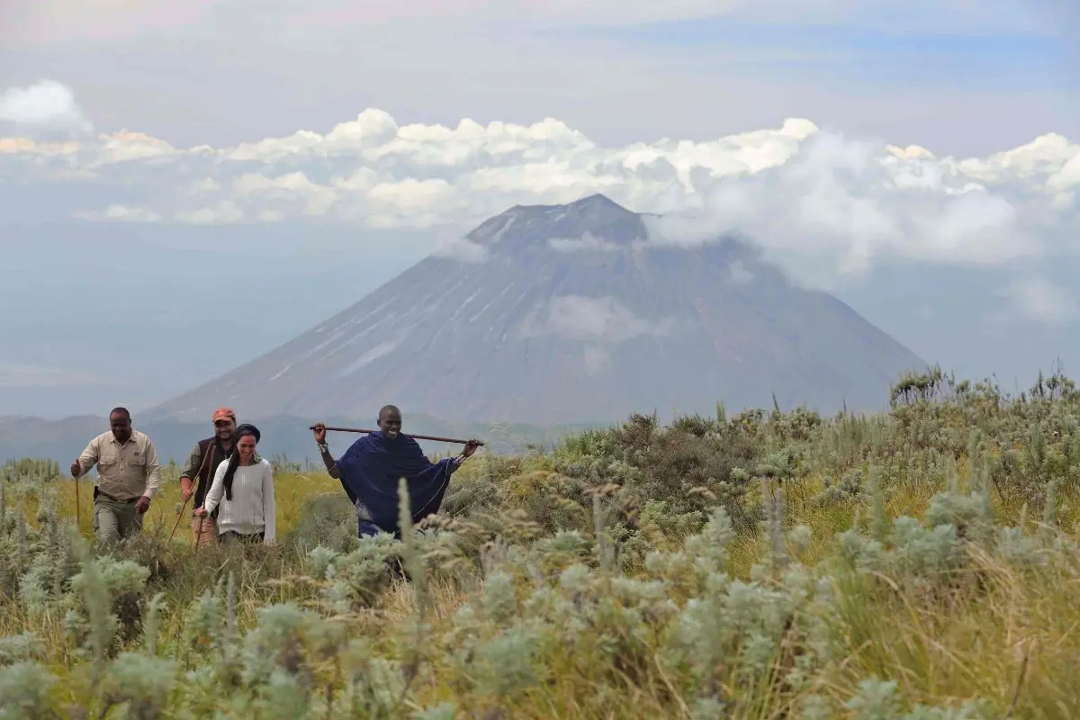 The highlands walking in the shadow of ol doniyo lengai