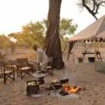 Campfire at Chobe Under Canvas.