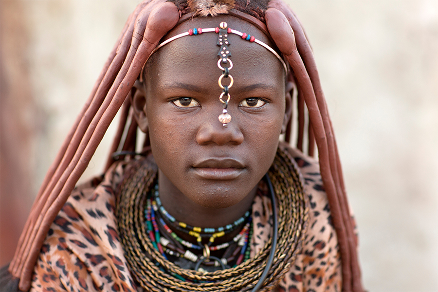 Himba Tribe member in Kaokoland, Namibia.