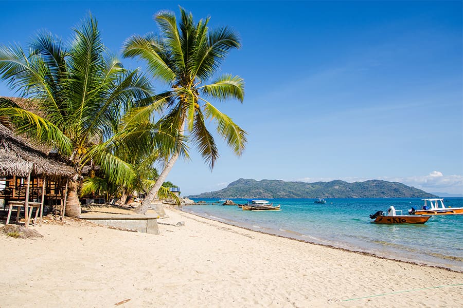 Vista de la playa de Nosy Be, Madagascar.