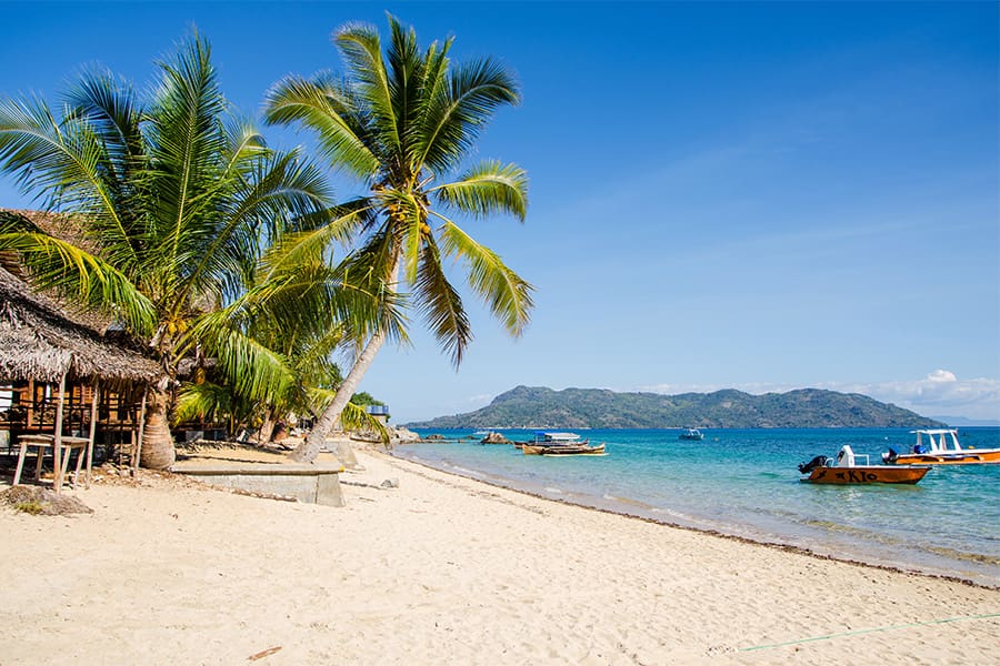 Beach view at Nosy Be, Madagascar.