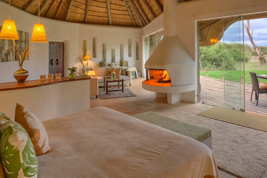 Encantadora chimenea y excepcionales vistas desde su suite.