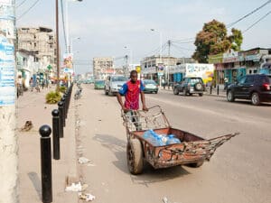 A street scene in the city of Brazzaville.