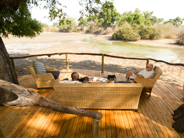 Accommodation at Mana Pools takes advantage of waterside settings to deliver easy armchair game viewing.