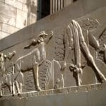An interesting frieze etched onto one of the buildings in Johannesburg's mining district.