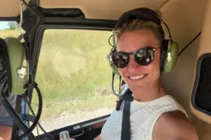 Taking flight in a helicopter