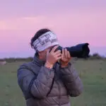 Snapping shots at sunset.