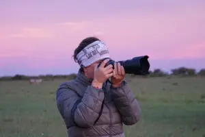 Snapping shots at sunset.