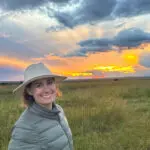 Making the most of a setting African sun.