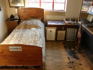 One of the bedrooms in Mandela House, a memorial to the Mandela family on Vilakazi Street in Soweto.