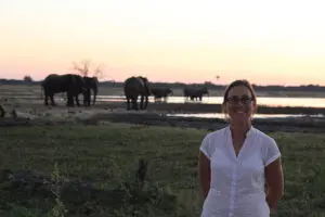 Paragem para o pôr do sol em Hwange.