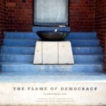 The Flame of Democracy burns at the top of Constitutional Hill in Johannesburg.