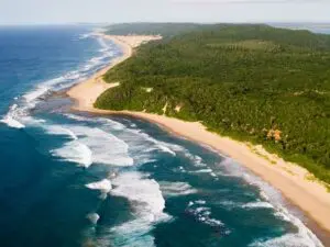 En KZN hay un montón de playas libres de huellas, varias de las cuales son lugares de anidamiento de tortugas, como ésta de Thonga Beach Lodge.