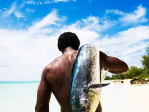 Cuando en Mozambique dicen "pesca del día", lo dicen en serio; espere marisco recién sacado del barco.