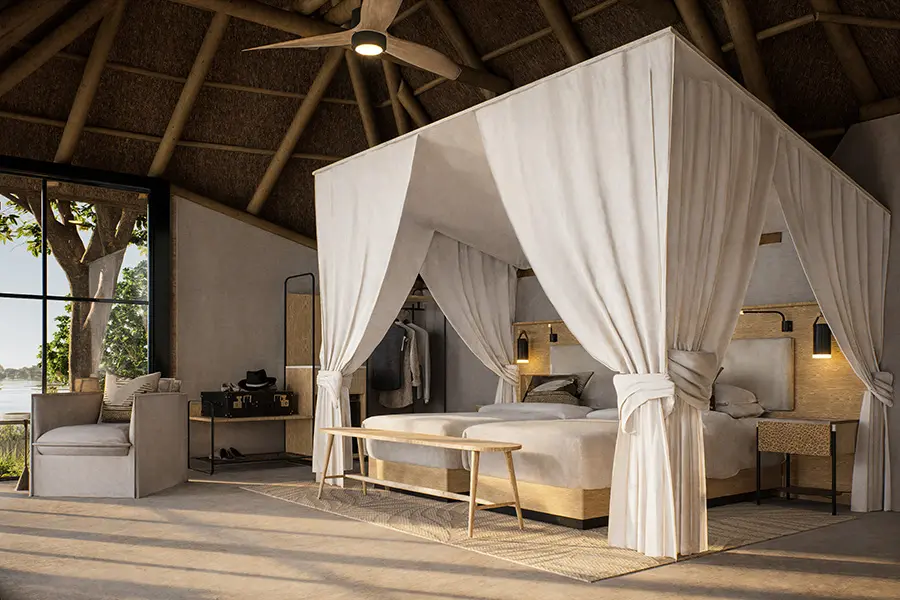 Chobe Savanna Lodge | Rendered image. Reopening after renovations in May 2026, new images coming soon. 