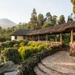 Zona del albergue principal del monte Gahinga.