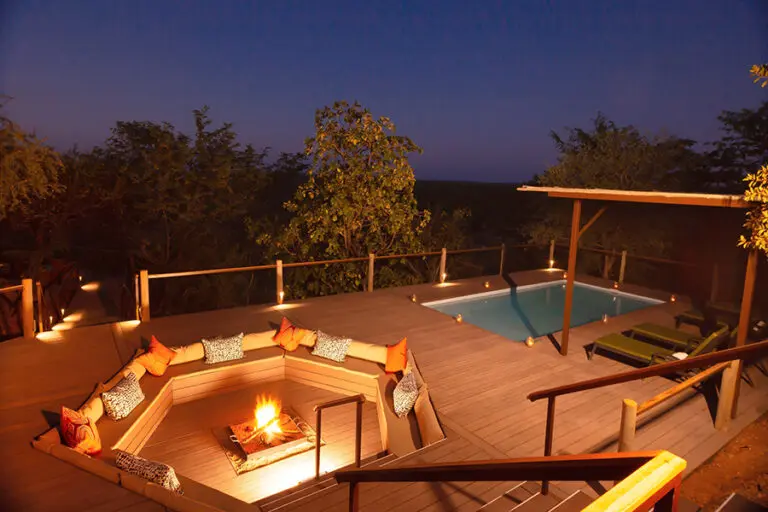 Boma and swimming pool.