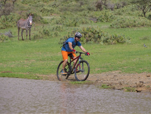 Hop on a mountain bike for a completely different way to explore the Laikipia Plains.