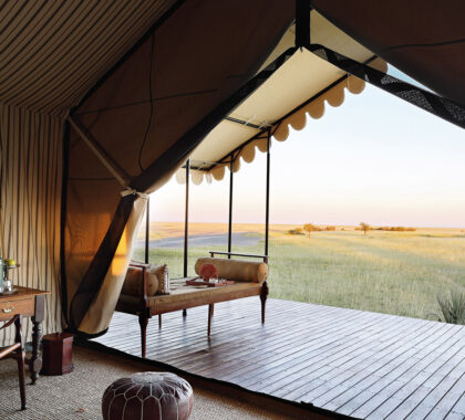 Your suite provides views of the surrounds with its endless vistas of golden, rolling grasslands that run endlessly into the horizon.