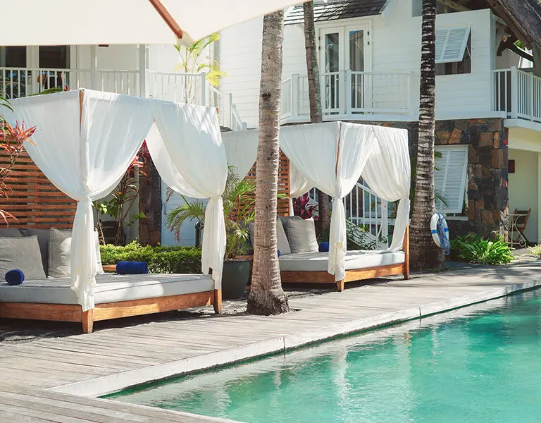 The couryard and pool area is enclosed and private.
