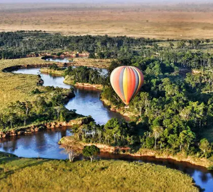 Sobrevuele los Masai en globo aerostático. 