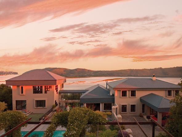 Kanonkop House's magnificent location ensures superb sunset views over the lagoon
