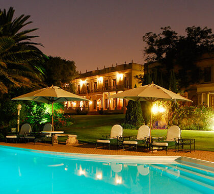 Your stop-over in Johannesburg is at the stylish Fairlawns Boutique Hotel, a plush escape in the heart of the city.