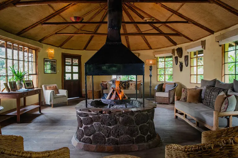 It can get chilly in the mountains, but there's always a fire going to keep the indoors cosy.
