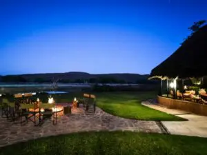 Warm up beside the fire and tell tales after a full day of game drives.