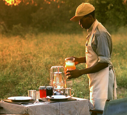 Even though you're out in the wilderness, your meal times are made extra special by your guide, cook and camp staff.
