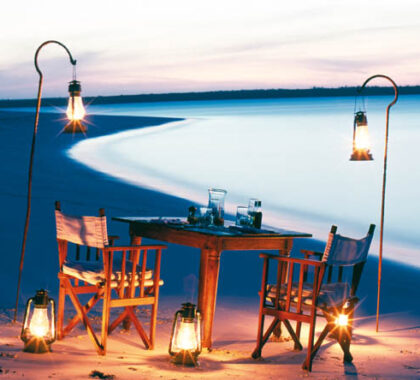 It doesn't get much more romantic than dinner for two at the ocean's edge.