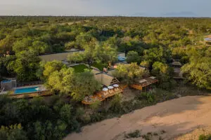 Vista aérea de Thornybush Game Lodge. 