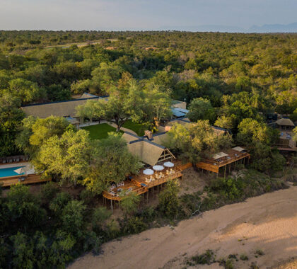 Aerial view of Thornybush Game Lodge. 