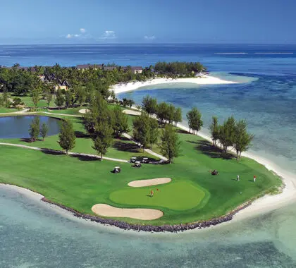 El campo de golf. 