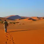 Caminar por las dunas rojas de Sossusvlei forma parte de la experiencia del desierto del Namib.