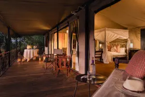 The tent deck.