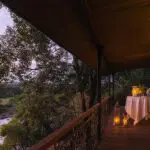 A private dining set up on your tent deck.