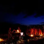 Enjoy a romantic candle lit dinner under the vast night sky