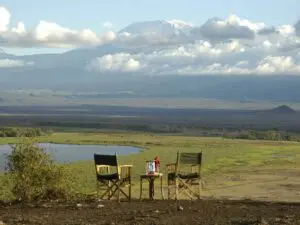 Enjoy a private meal with a stunning view over the savannah.