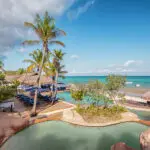 The pool overlooking the beach.