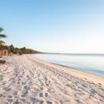 The beach at golden hour at Anantara Bazaruto Island Resort