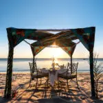 Beach dining.