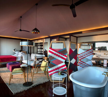Bedroom suite at Angama Mara.