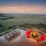 Outdoor dining with a view.