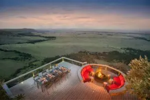 Outdoor dining with a view.