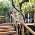 Staircase leading to bedroom.