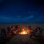 Warm up by the boma.