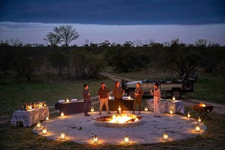 Camp fire at Arathusa Safari Lodge.