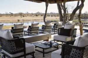 The outdoor lounge area.