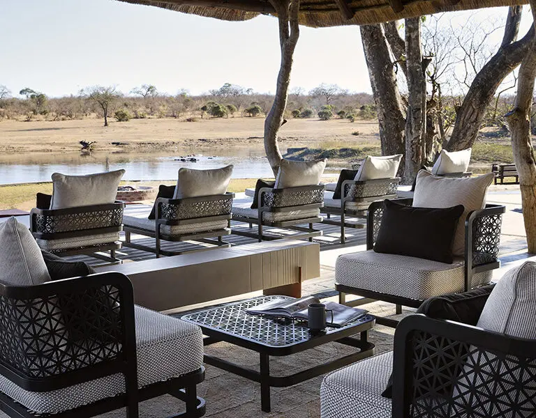 The outdoor lounge area.